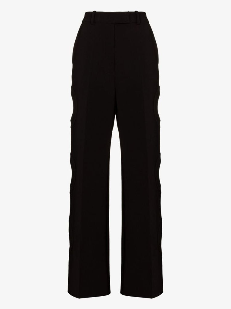 Black Cutout Wide Leg Trousers