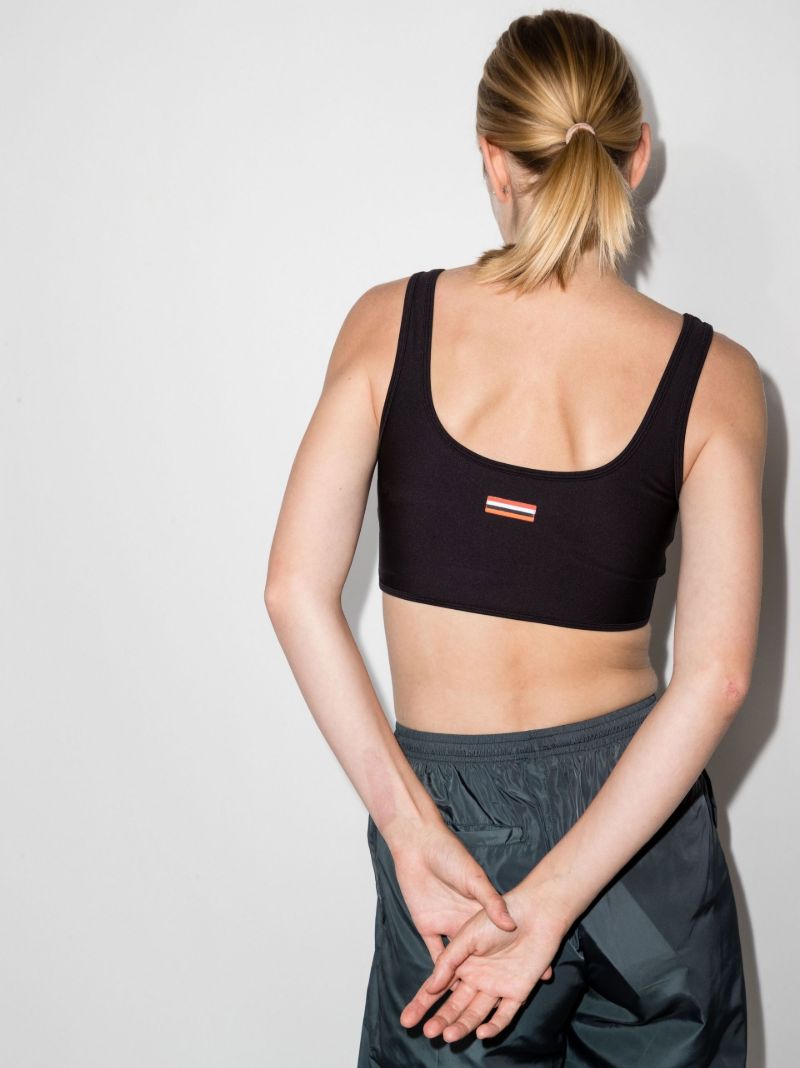 Black Dynamic Logo Sports Bra