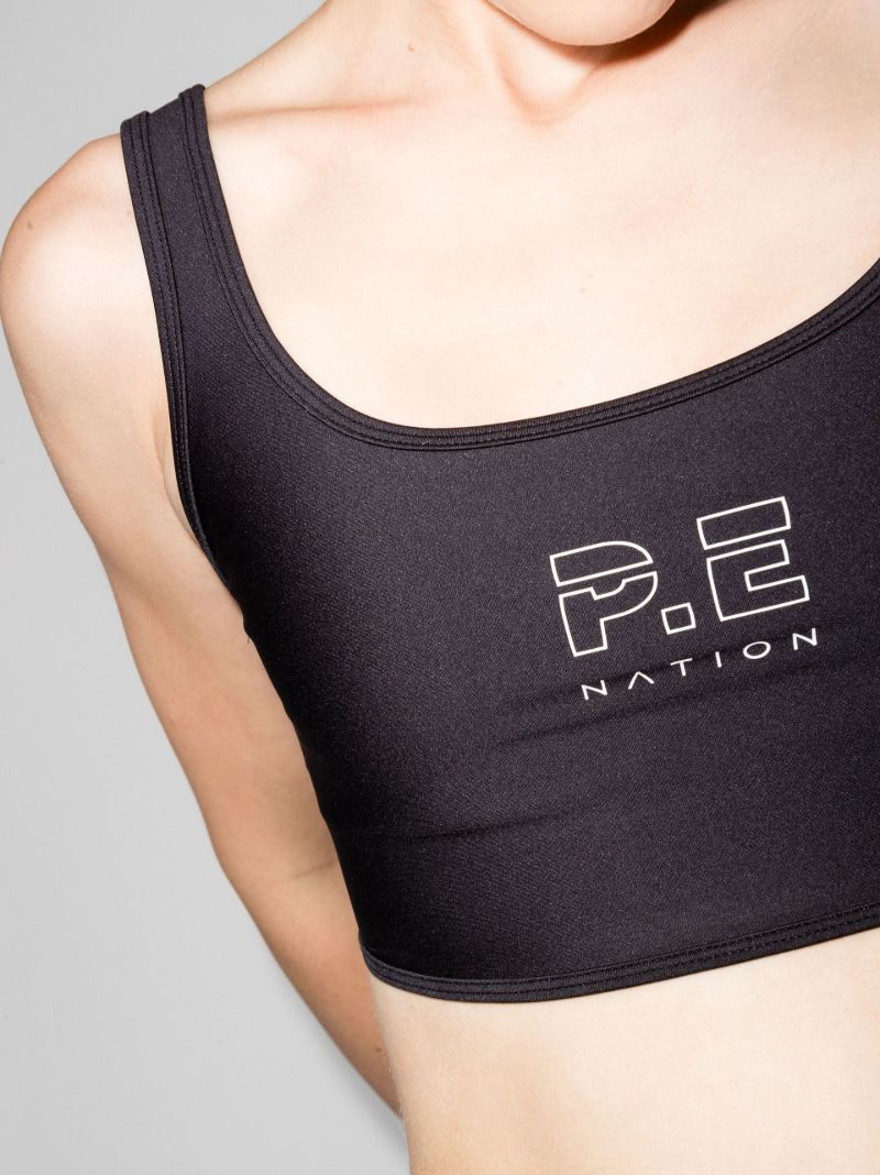 Black Dynamic Logo Sports Bra
