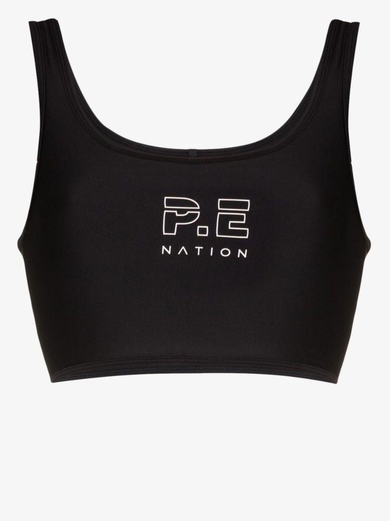 Black Dynamic Logo Sports Bra