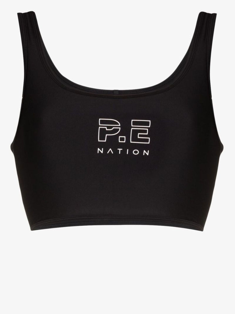 Black Dynamic Logo Sports Bra