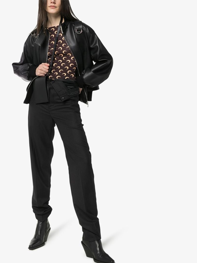 Brown Crescent Moon Print Top