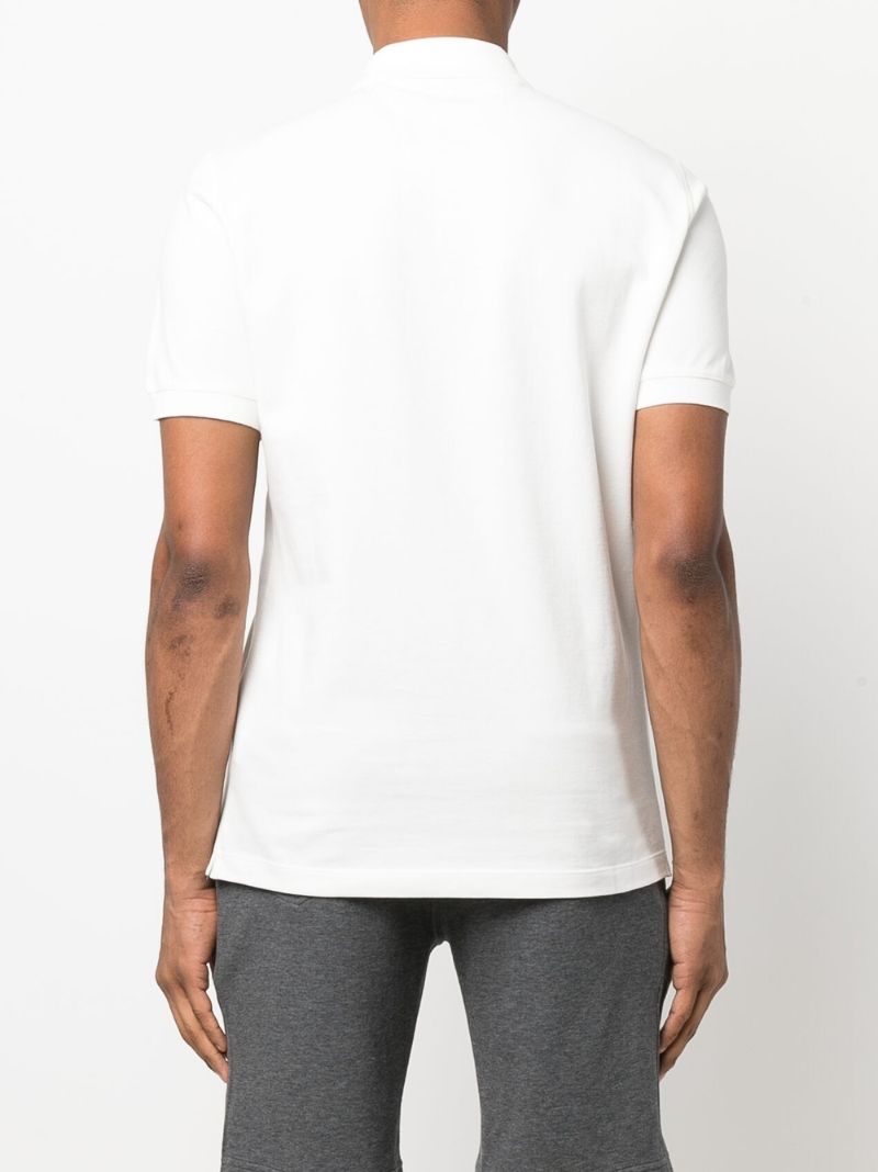 White Logo Cotton Polo Shirt