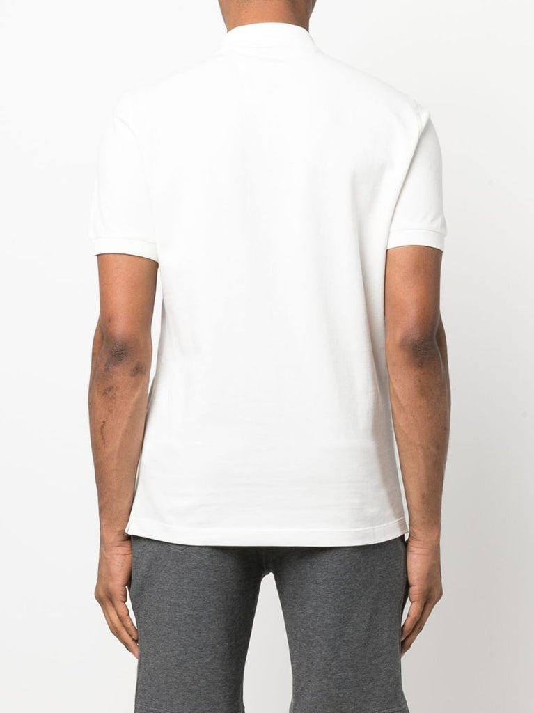 White Logo Cotton Polo Shirt
