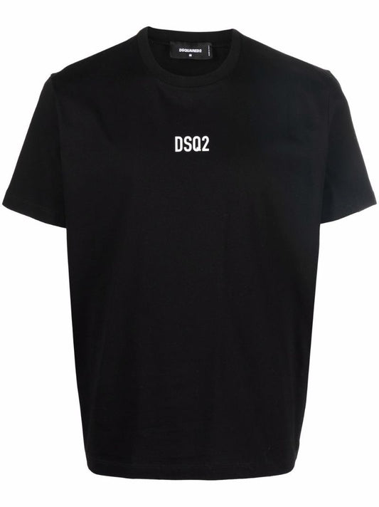 Black Logo Print Cotton T-shirt