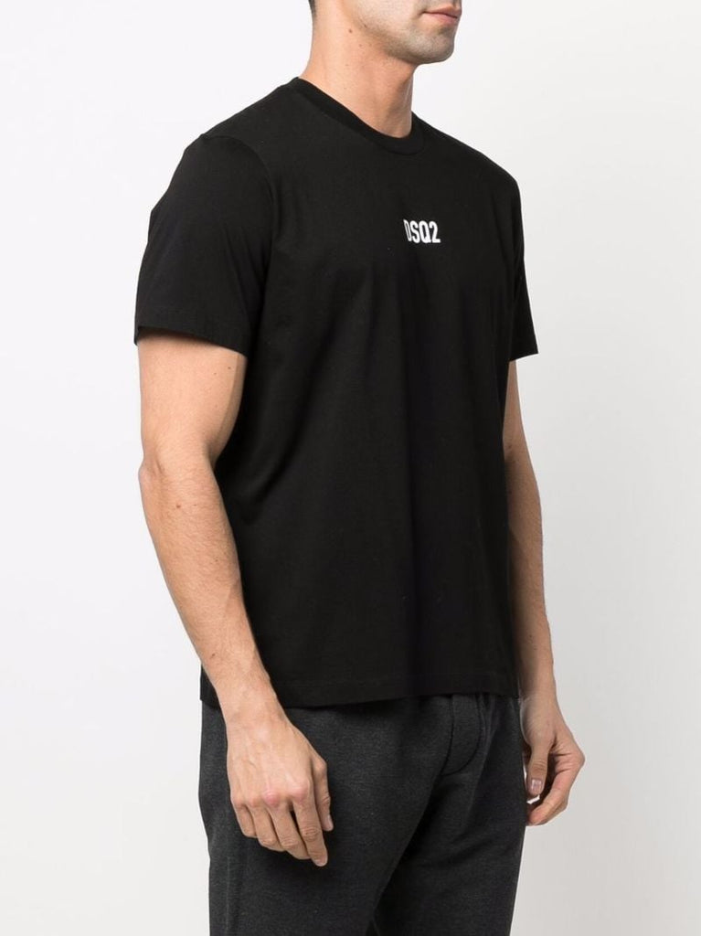 Black Logo Print Cotton T-shirt