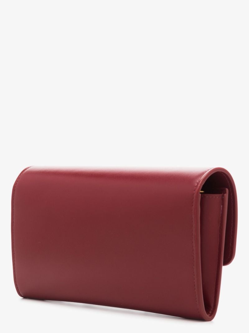 Red Le Maillon Leather Wallet on Chain