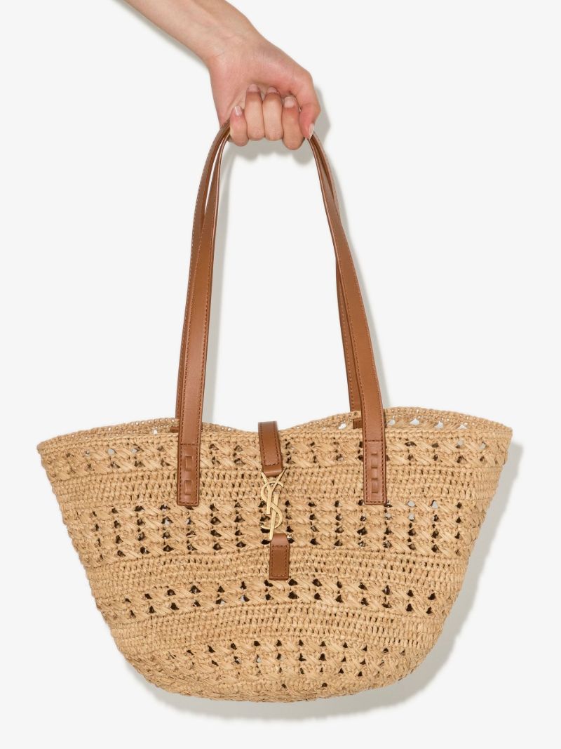 Neutral Panier Small Raffia Tote Bag
