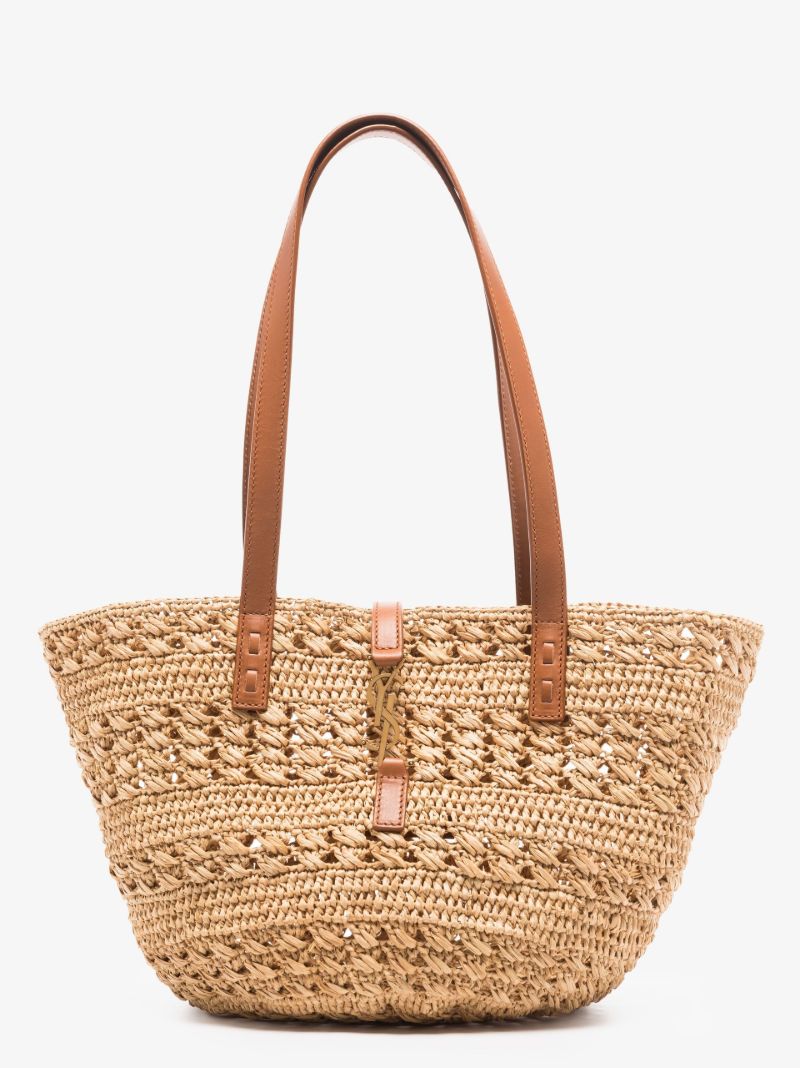 Neutral Panier Small Raffia Tote Bag