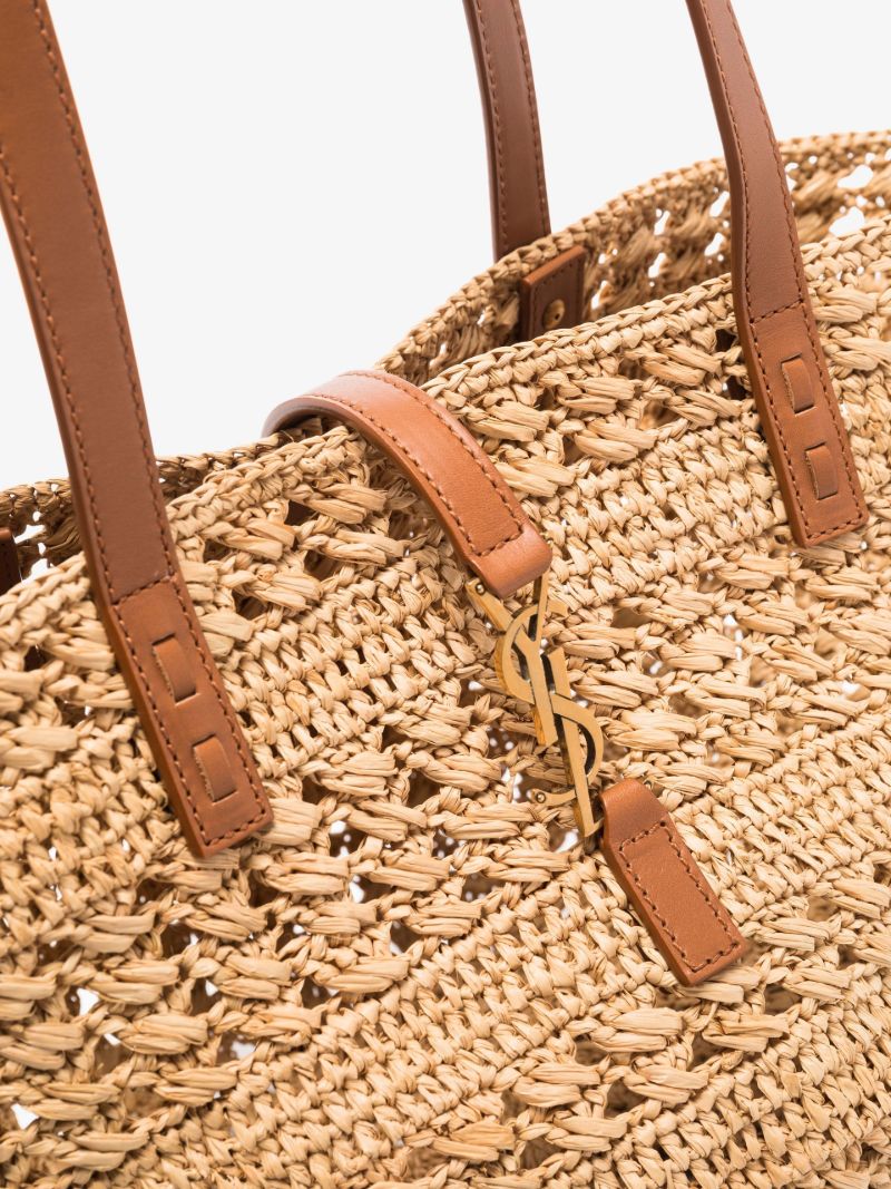 Neutral Panier Small Raffia Tote Bag