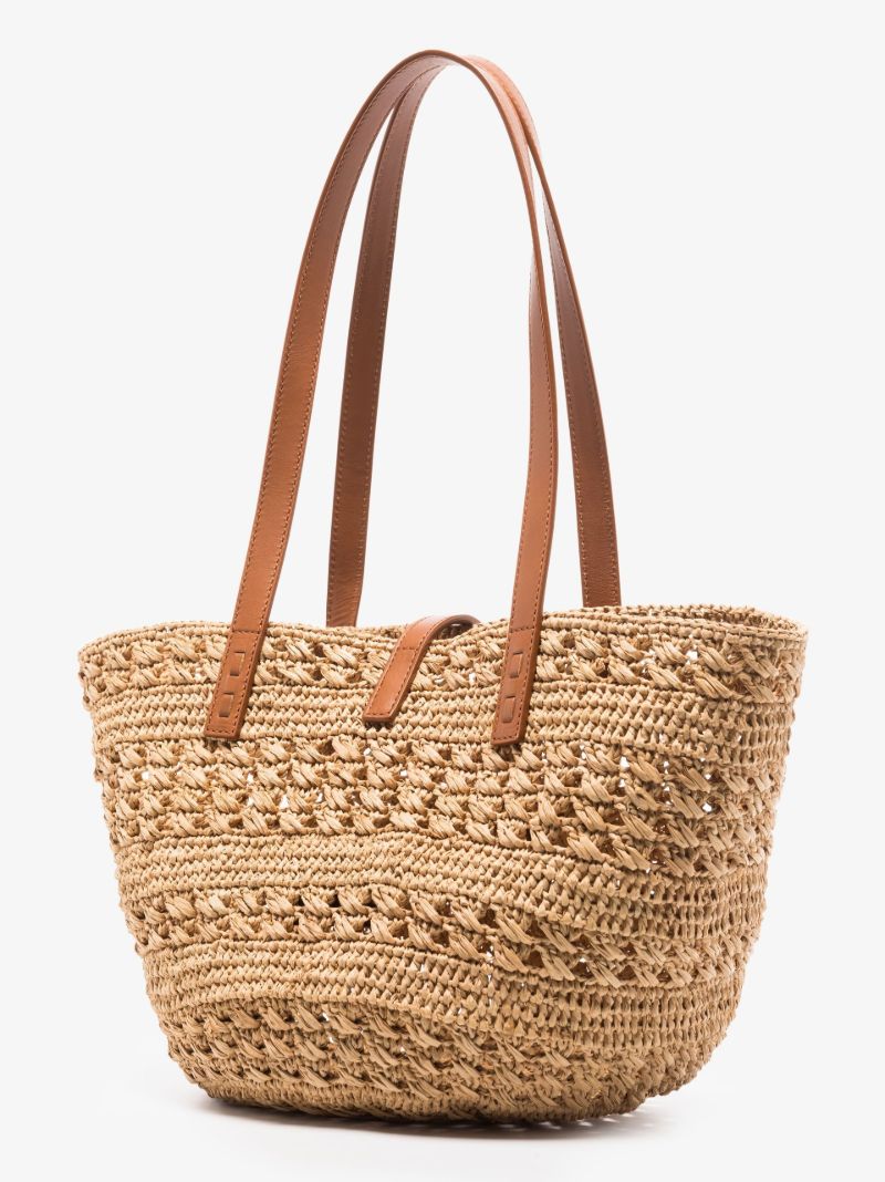 Neutral Panier Small Raffia Tote Bag
