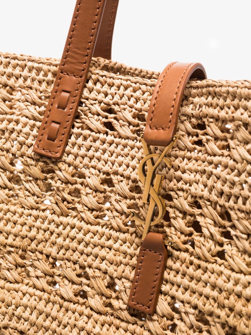 Neutral Panier Medium Raffia Tote Bag