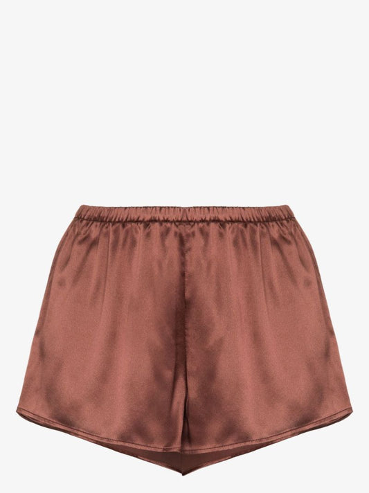 Brown Silk Pyjama Shorts