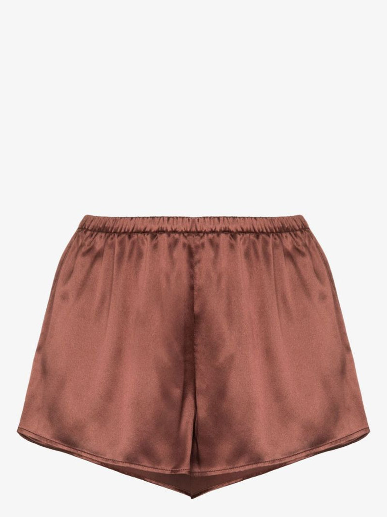 Brown Silk Pyjama Shorts