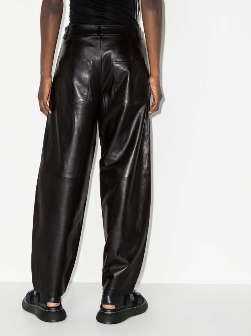 Black Chamomile Leather Trousers