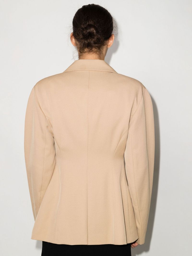 Neutral Cora Pleated Single-breasted Blazer