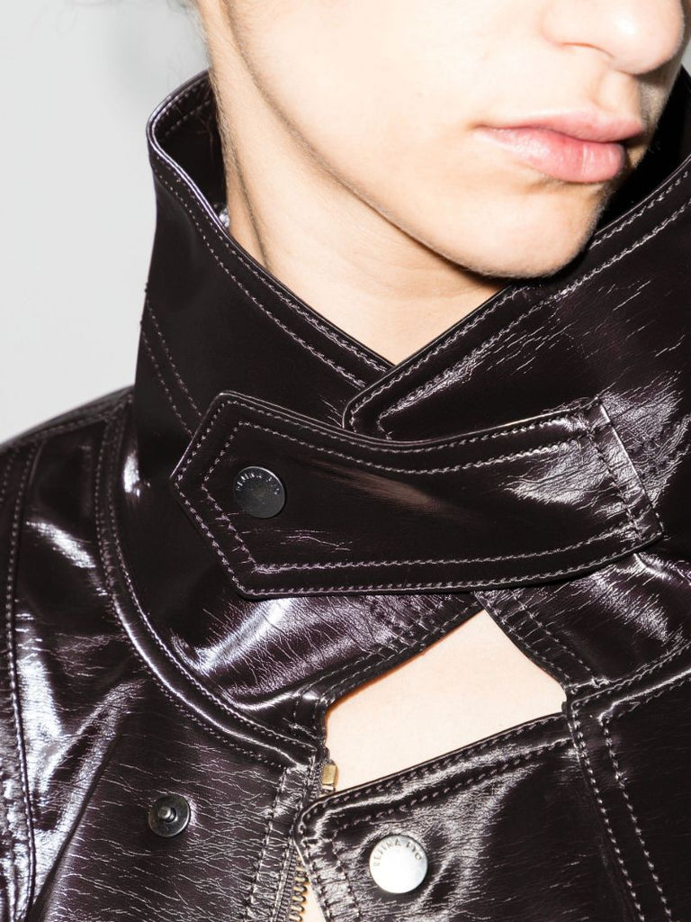 Brown Madison Vegan Leather Biker Jacket