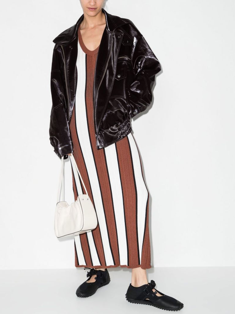 Brown Madison Vegan Leather Biker Jacket