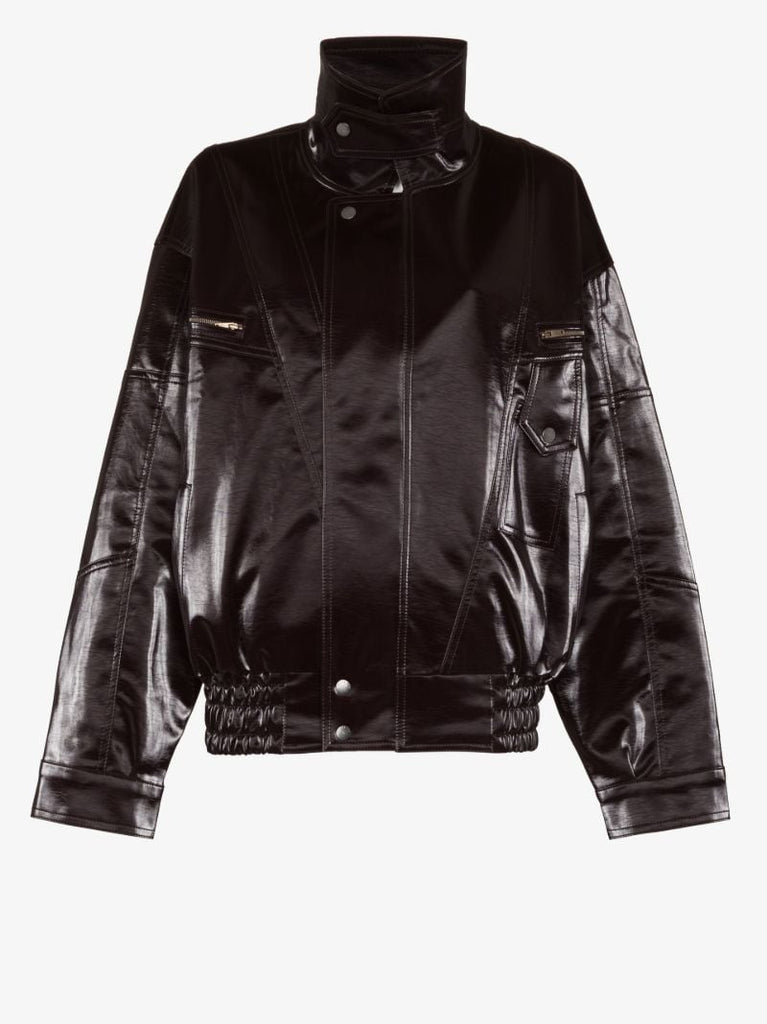 Brown Madison Vegan Leather Biker Jacket