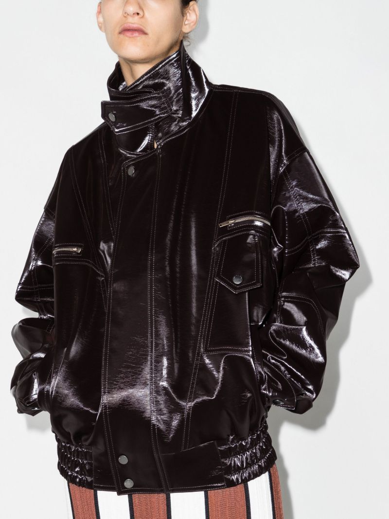 Brown Madison Vegan Leather Biker Jacket