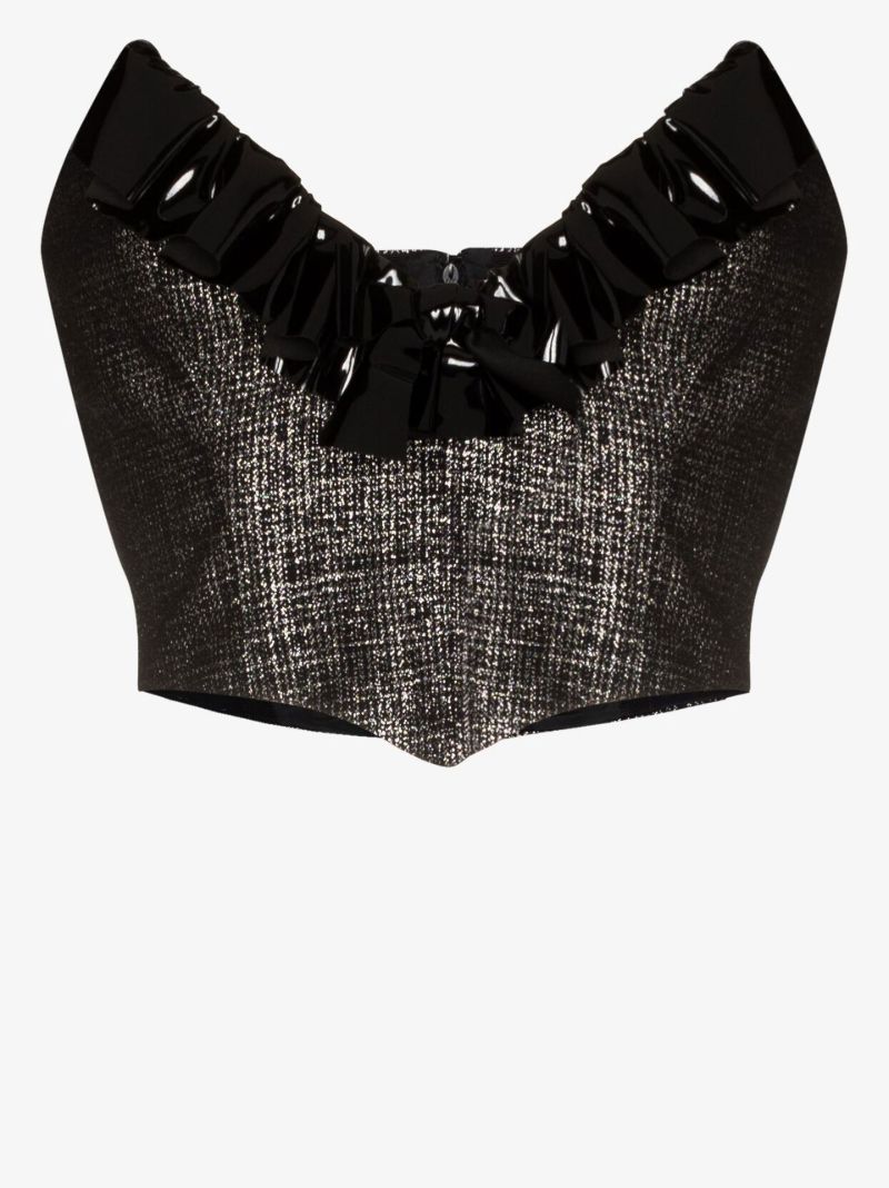 Vinyl-trim Corset Top