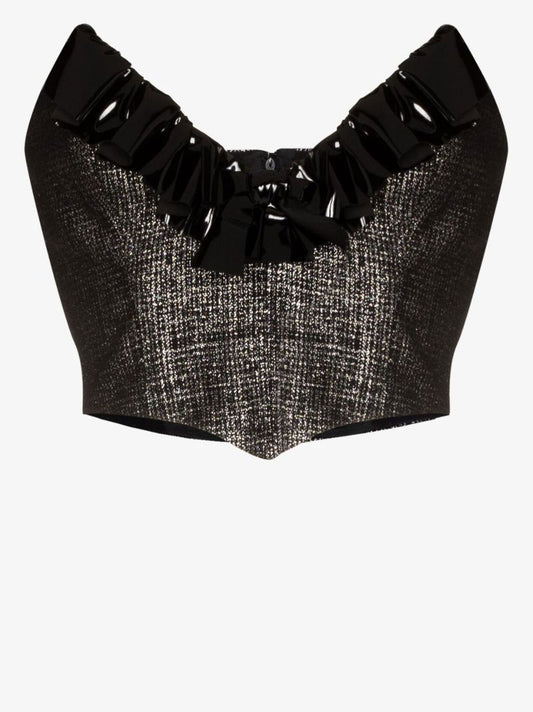 Vinyl-trim Corset Top