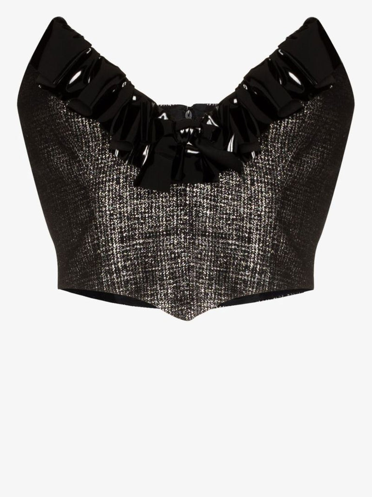Vinyl-trim Corset Top