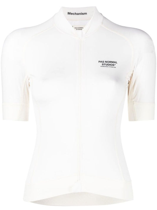 White Mechanism Cycling Jersey Top