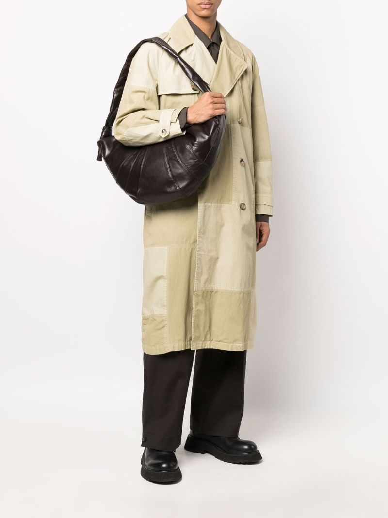 Brown Large Croissant Leather Messenger Bag