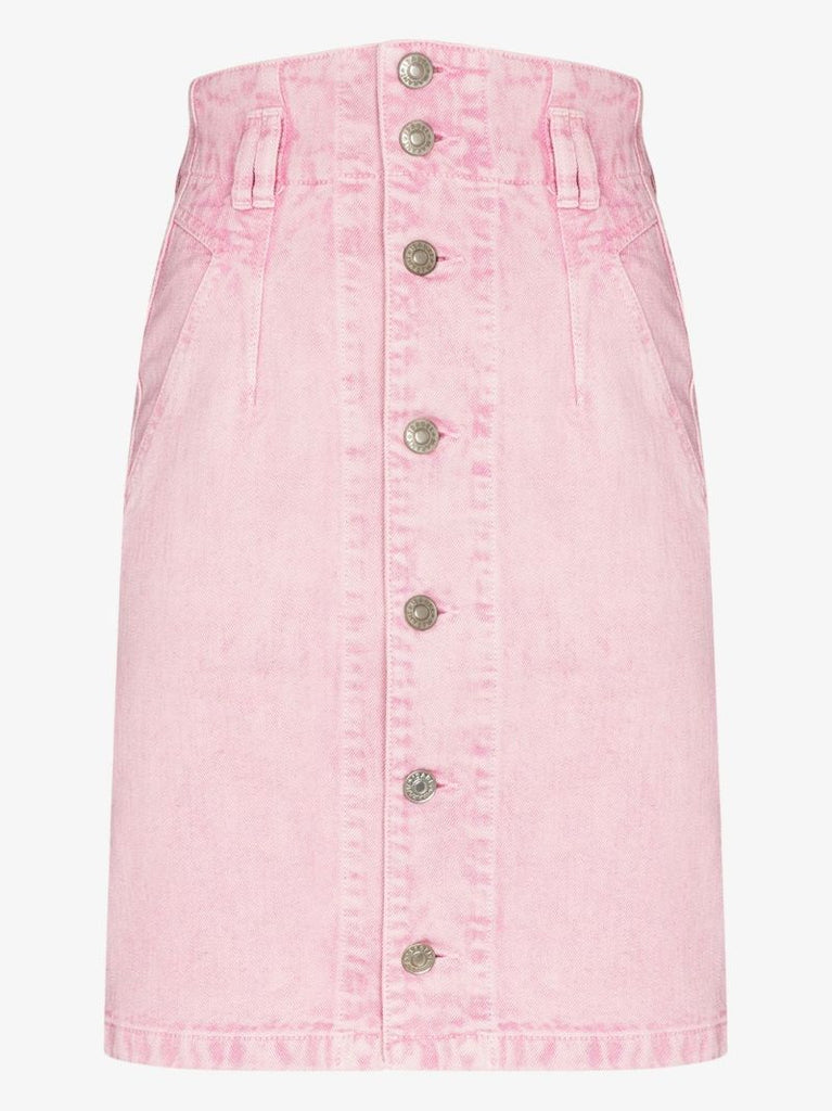 Tloan High Waist Denim Mini Skirt
