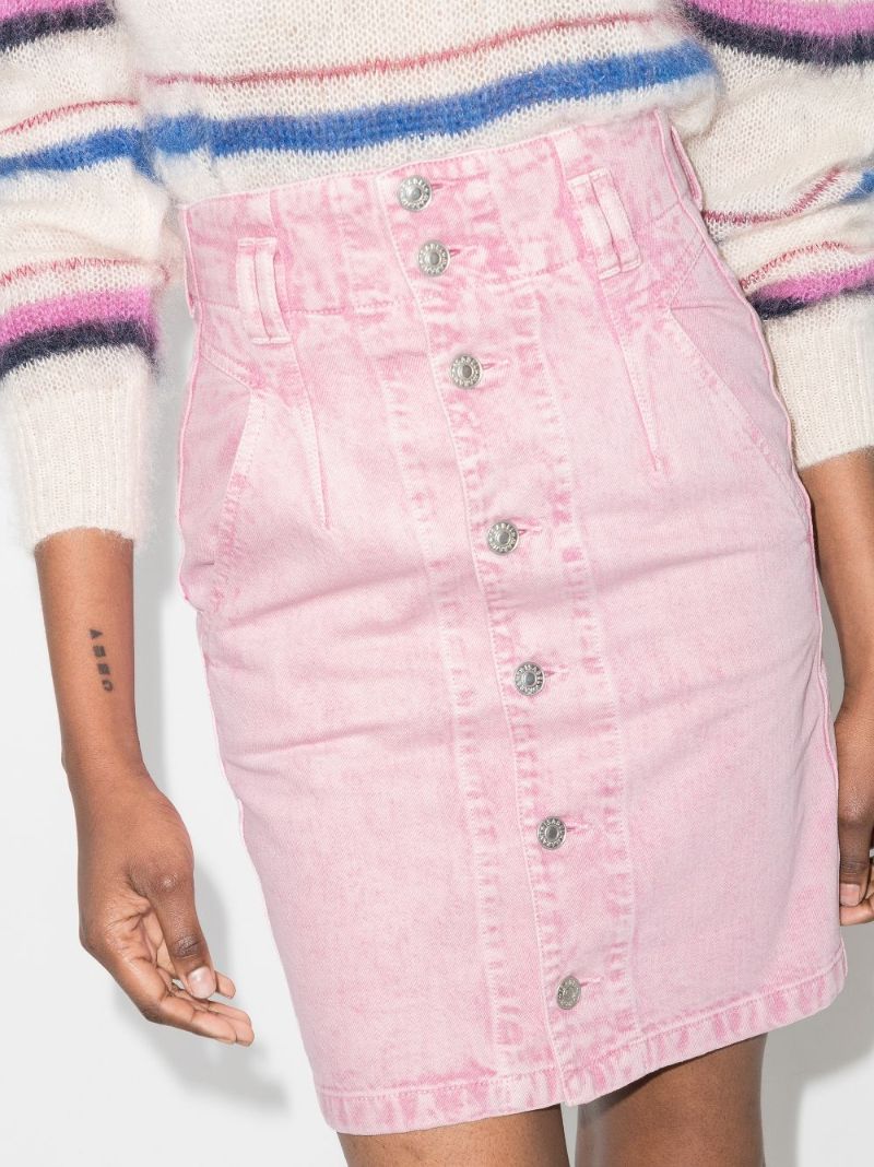 Tloan High Waist Denim Mini Skirt