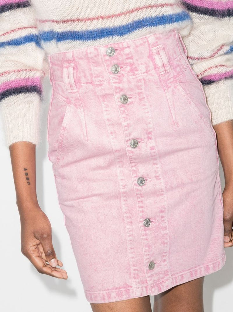 Tloan High Waist Denim Mini Skirt