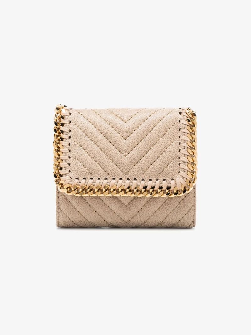 Neutral Falabella Quilted Flap Wallet