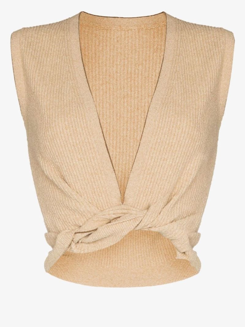 Neutral Le Haut NouÃ_x0083_Â© Knotted Top