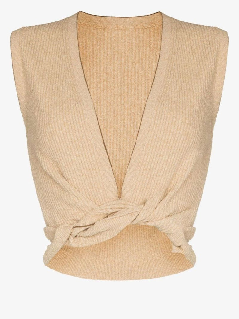 Neutral Le Haut NouÃ_x0083_Â© Knotted Top