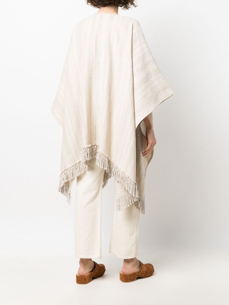 Beige Striped Jacquard Cape