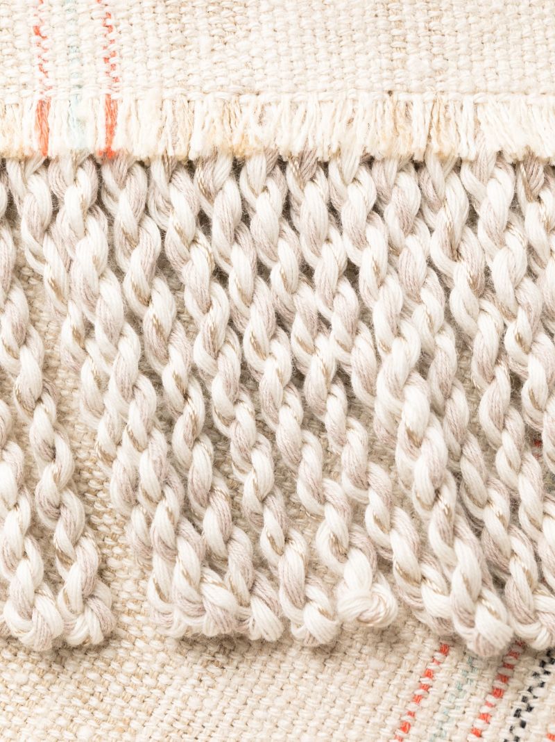 Beige Striped Jacquard Cape