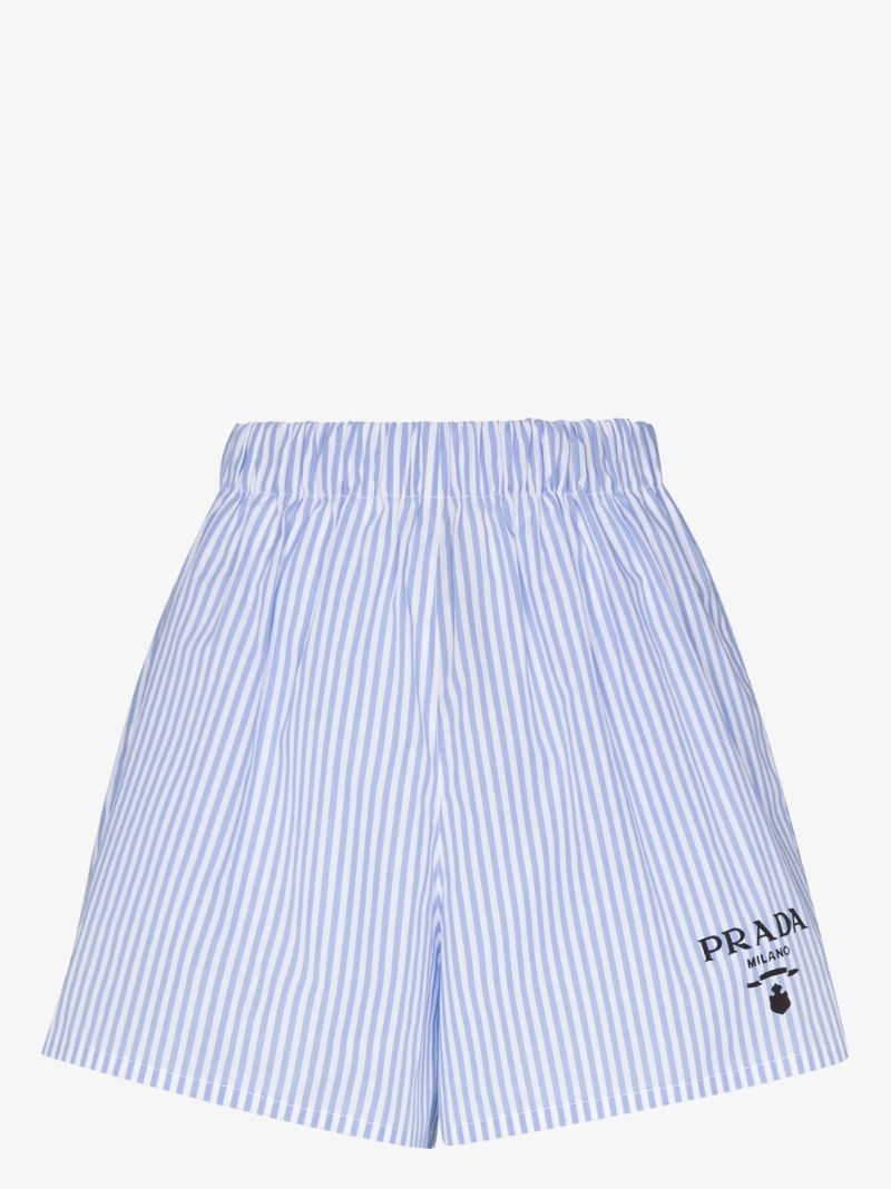 Striped Logo Cotton Shorts