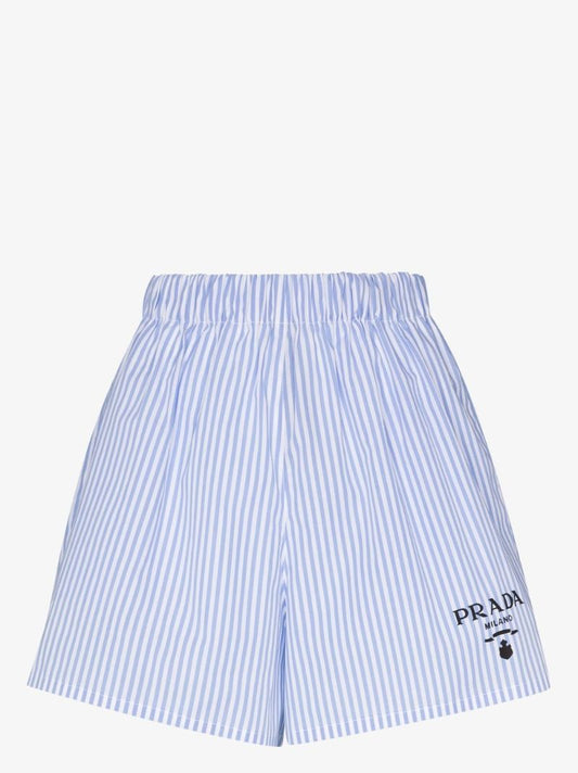 Striped Logo Cotton Shorts