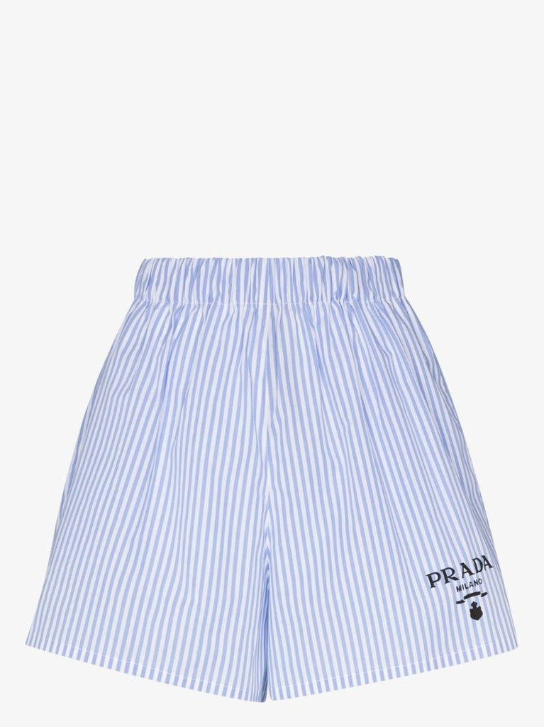 Striped Logo Cotton Shorts