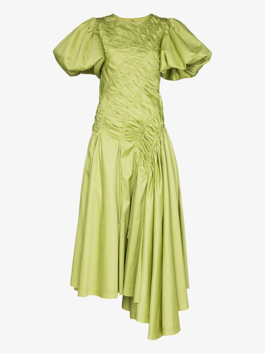 Green Siren Drawstring Midi Dress