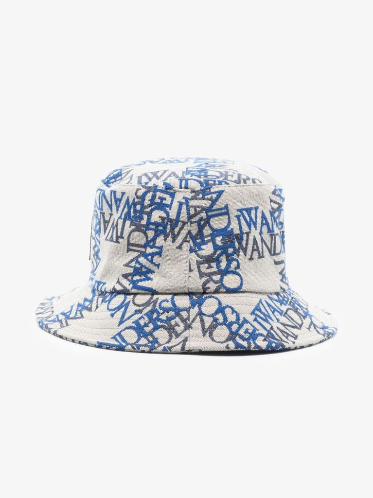 Blue Logo Jacquard Cotton Bucket Hat