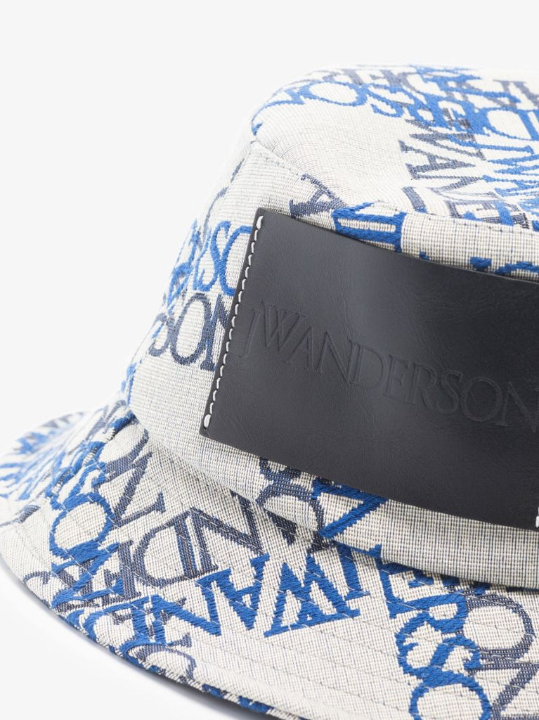 Blue Logo Jacquard Cotton Bucket Hat