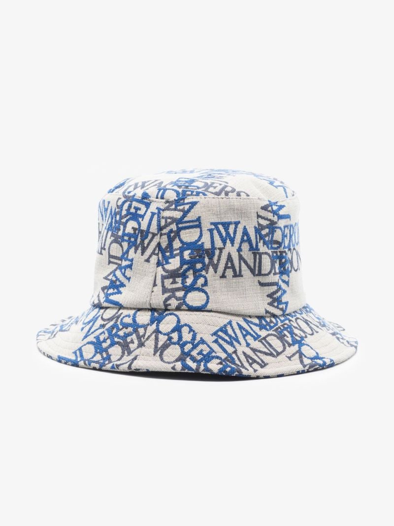 Blue Logo Jacquard Cotton Bucket Hat