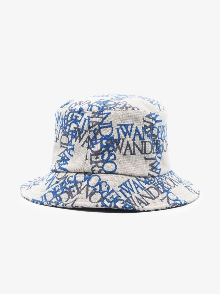 Blue Logo Jacquard Cotton Bucket Hat