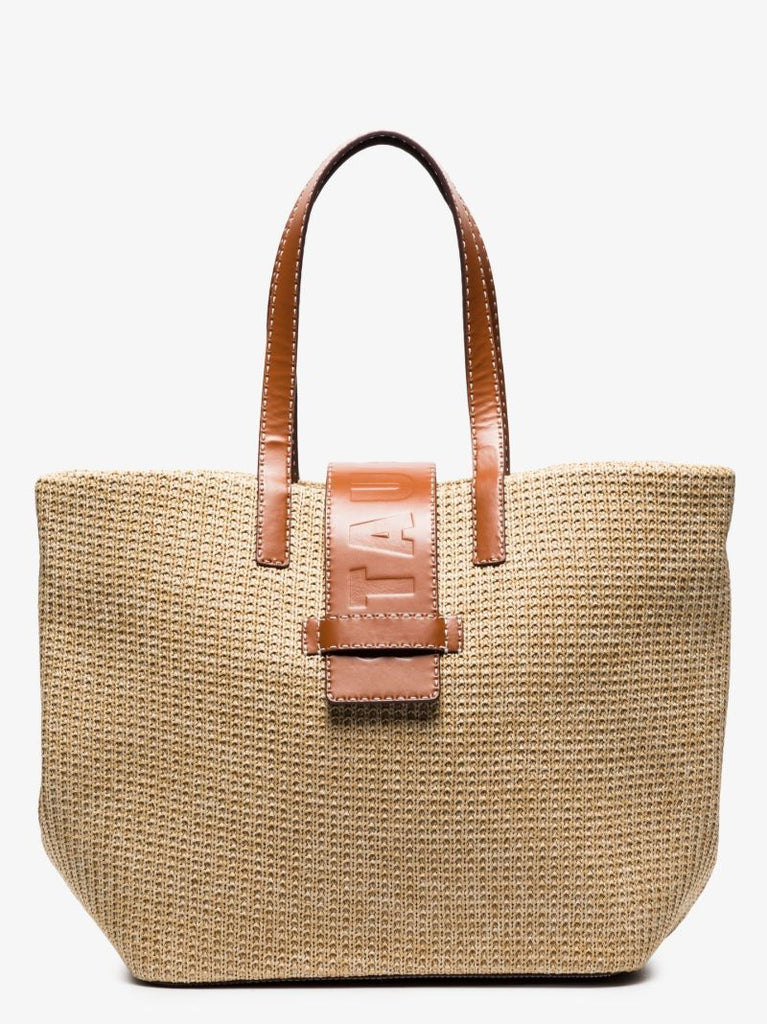 Neutral Mercato Raffia Tote Bag