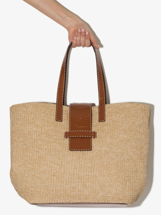 Neutral Mercato Raffia Tote Bag