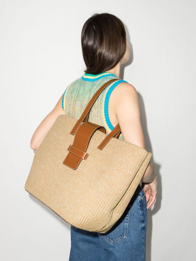 Neutral Mercato Raffia Tote Bag