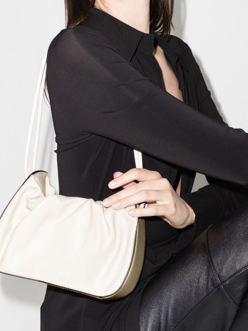 Neutral Kiki Leather Shoulder Bag
