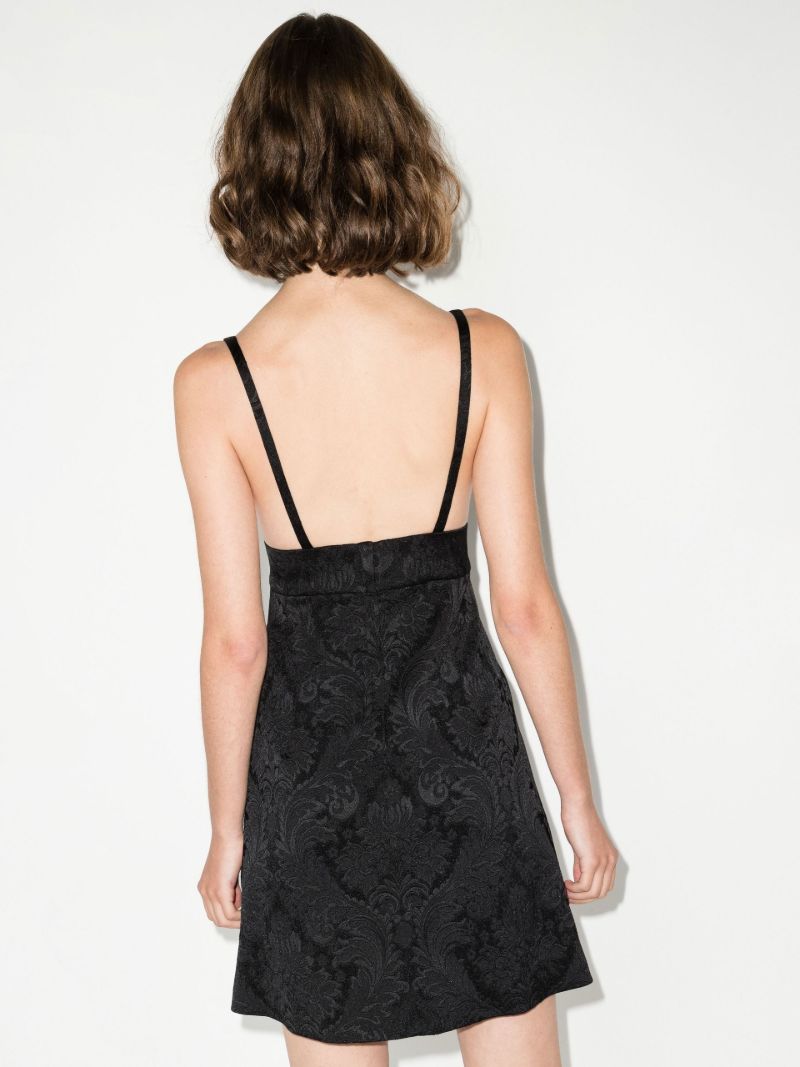 Black Brocade Mini Dress